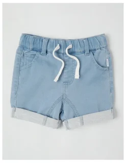 Sprout Knit Denim Shorts in Denim