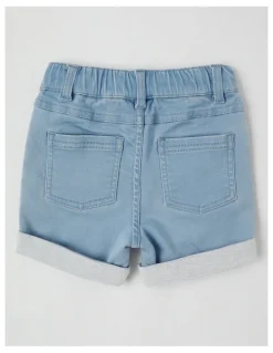 Sprout Knit Denim Shorts in Denim