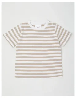 Sprout Lion Woven Overall Set in Beige