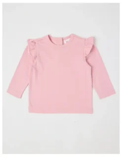 Sprout Long Sleeve Top With Disty Floral Cord Pinafore in Tulip