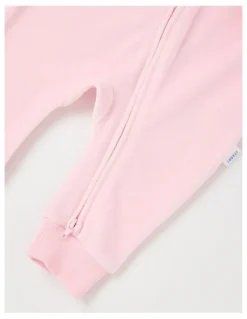 Sprout Newborn Bunny Velour Coverall in Blush
