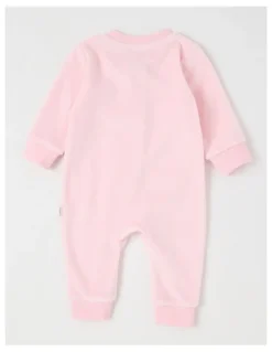 Sprout Newborn Bunny Velour Coverall in Blush