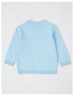 Sprout Novelty Crew Jumper in Bluestone