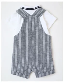Sprout Occassion Stripe Overall in Set Indigo