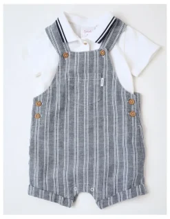 Sprout Occassion Stripe Overall in Set Indigo