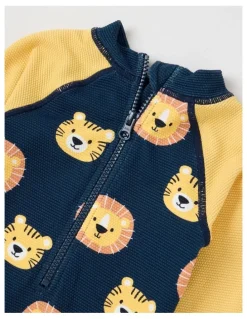 Sprout One Piece Lion Swimwear in Blue Patent