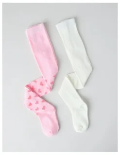 Sprout 2 Pack Novelty Tights in Pink