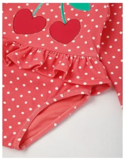 Sprout Polka Dot Cherry Swimwear in Rose Red
