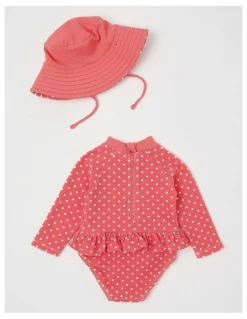 Sprout Polka Dot Cherry Swimwear in Rose Red