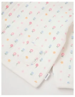 Sprout Quilted Floral Sweat Top in Cream