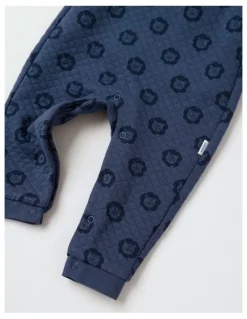 Sprout Quilted Lion Overall Set in Midnight