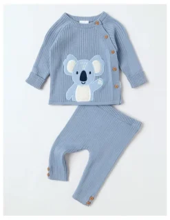 Sprout Raglan Koala Top & Legging Set in Mid Blues