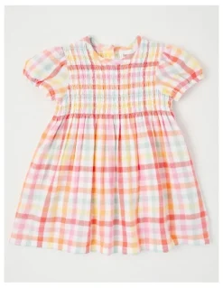 Sprout Rainbow Gingham Shirred Dress in Assorted