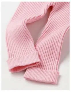 Sprout Rib Leggings in Pale Pink