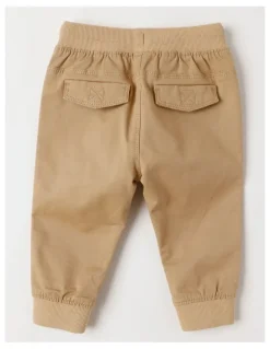 Sprout Rib Waist Chino Pants in Tan