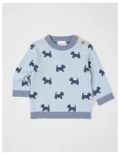 Sprout Scotty Intarsia Jumper in Windsurfer