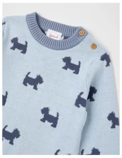 Sprout Scotty Intarsia Jumper in Windsurfer