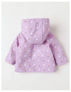 Sprout Sherpa Lined Colour Block Raincoat Jacket in Light Purple