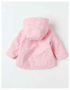 Sprout Sherpa Lined Raincoat Jacket in Pale Pink