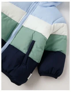 Sprout Spliced Puffer Jacket in Assorted