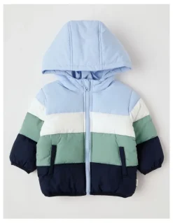 Sprout Spliced Puffer Jacket in Assorted