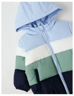 Sprout Spliced Puffer Jacket in Assorted