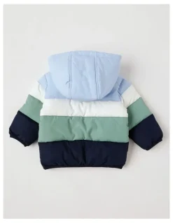 Sprout Spliced Puffer Jacket in Assorted