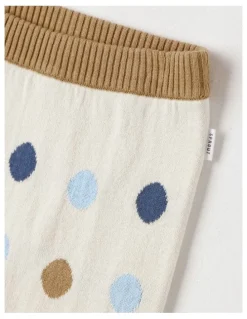 Sprout Spot Intarsia Leggings in Egg Nog