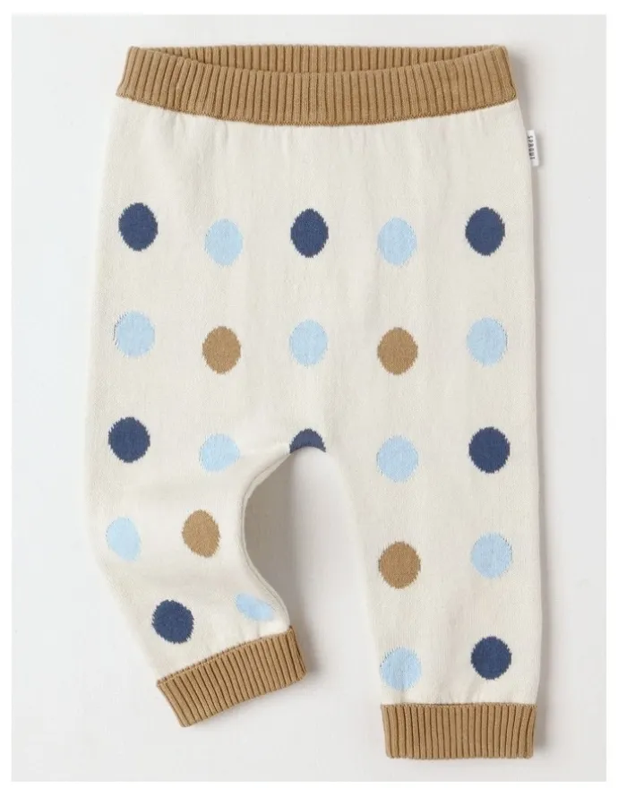 Sprout Spot Intarsia Leggings in Egg Nog