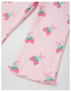 Sprout Strawberry Flared Leggings in Blush