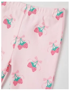Sprout Strawberry Flared Leggings in Blush