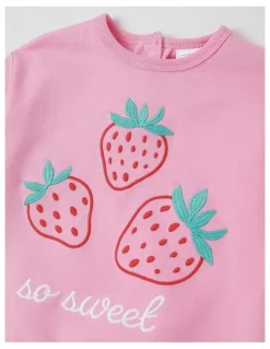 Sprout Strawberry Sweat Top & Legging Set in Hot Pink