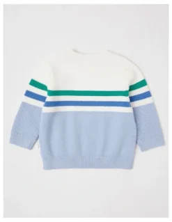 Sprout Stripe Cable Jumper in Bluestone