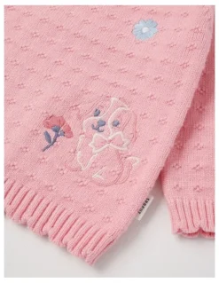 Sprout Texture Knit Puppy Jumper in Pale Pink