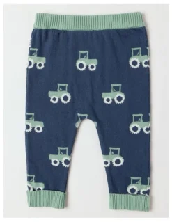 Sprout Train Intarsia Leggings in Dark Denim