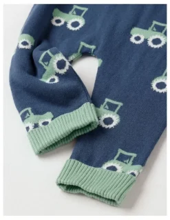 Sprout Train Intarsia Leggings in Dark Denim