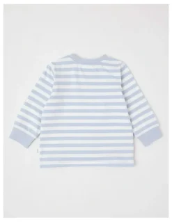 Sprout Yarndye Stripe Bunny T/Shirt in Bluestone