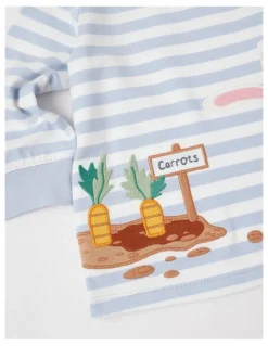 Sprout Yarndye Stripe Bunny T/Shirt in Bluestone