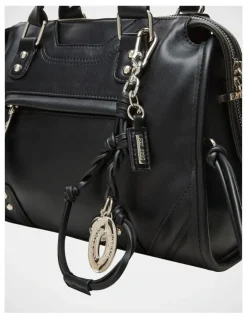 Steve Madden BRiggs Satchel Bag in Black/Silver