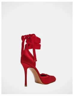 Steve Madden Larina Dress Heels in Red Satin