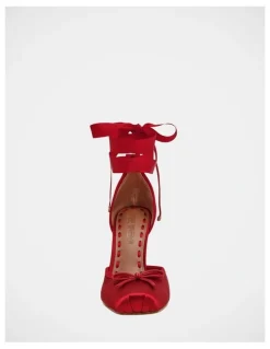 Steve Madden Larina Dress Heels in Red Satin
