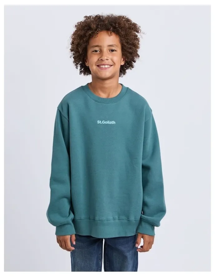 St Goliath Influence Crew Neck Sweartshirt in Forrest (8-16 Years)