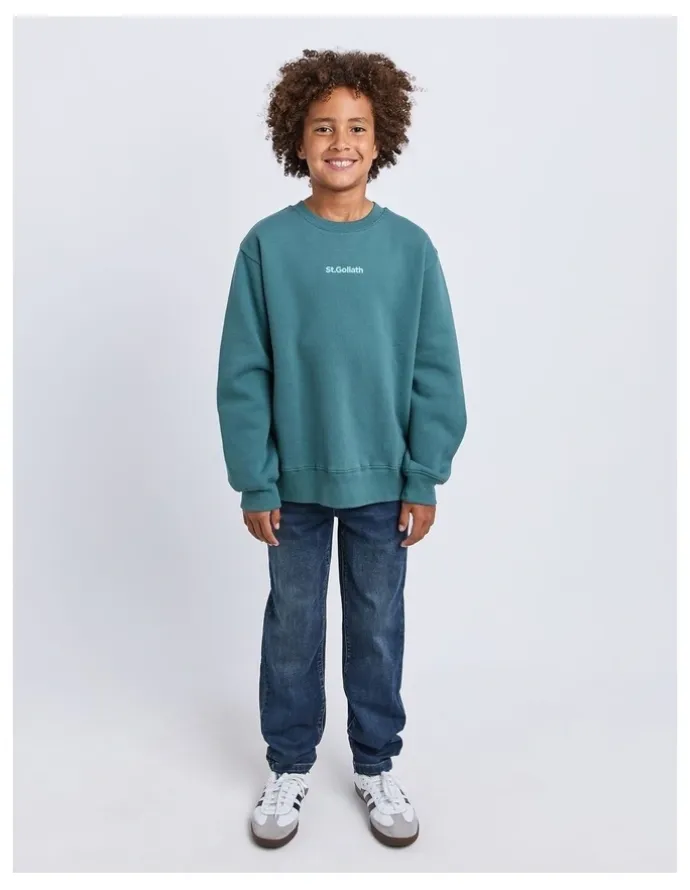 St Goliath Influence Crew Neck Sweartshirt in Forrest (8-16 Years)