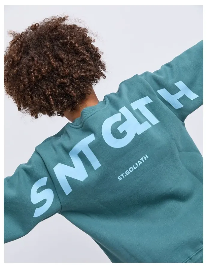 St Goliath Influence Crew Neck Sweartshirt in Forrest (8-16 Years)