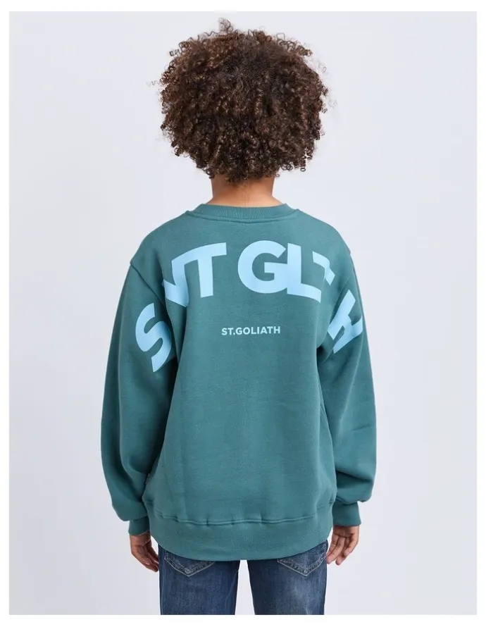 St Goliath Influence Crew Neck Sweartshirt in Forrest (8-16 Years)