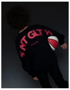 St Goliath Influence Crew Neck Sweartshirt in Black (8-16 Years)