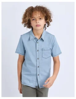St Goliath PinStripe Prize Shirt 8-16 in Blue