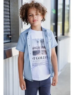 St Goliath PinStripe Prize Shirt 8-16 in Blue