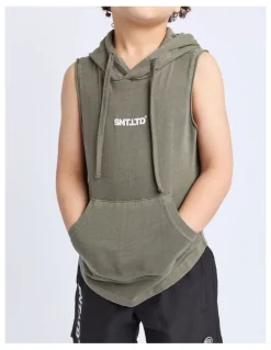 St Goliath Podium Hooded Muscle (3-7 Years) in Khaki