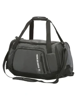 Suissewin Swiss Waterproof Duffel Weekender Gym Travel Bag Grey